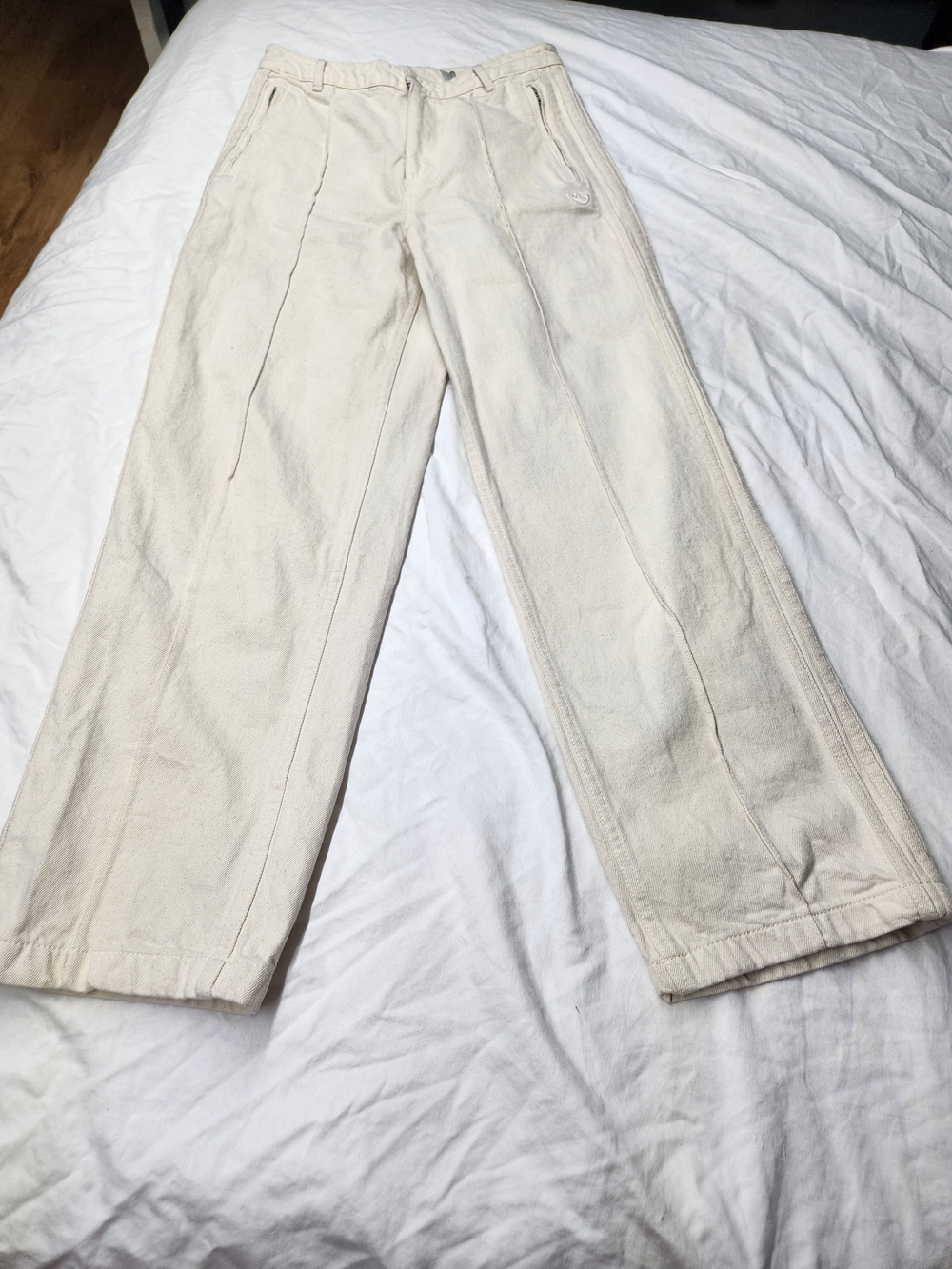 adidas Off-White Wide Leg Chino Pants